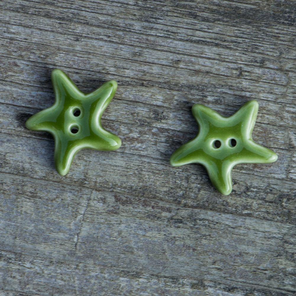 Handmade Ocean Style Ceramic Starfish Buttons - Colorful Clothing Accessories