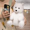 Adorable Plush Bear Doll Perfect For Kids Festival Gifts In Soft White Black And Brown Colors