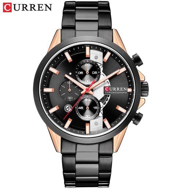 CURREN Luxury Brand Watches for Man Casual Clock with Chronograph Luminous Hands Leather Straps Wristwatches Male