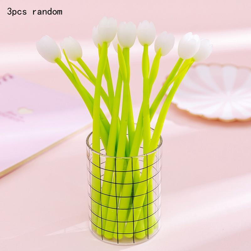 

Office School Supplies Ins Creative Light Changing Tulip Silicone Gel Pen Cute Student Exam Writing Signature Kawai Stationery