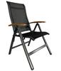 Adjustable Folding Garden Chair - Dark Gray - Wooden Armrests