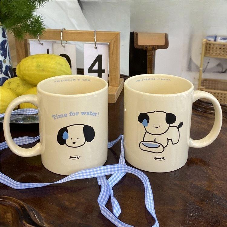 Cute Sweat Puppy Ceramic Cup Couple High-looking Mug Afternoon Tea Coffee Cup Household Tea Drinking Water Cup