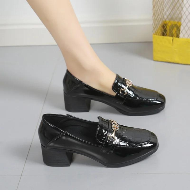 Fashion Accessories Lightweight And Elegant Casual Loafers For Women Spring And Summer Retro Comfortable Thick Heel High Heels