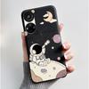 Hülle für ZTE Blade V40S / Axon 40 SE / V70 Pro Hülle Ästhetisch Niedliche Katze Astronaut Weiche Schwarze Matte Schutzhülle Rückseite