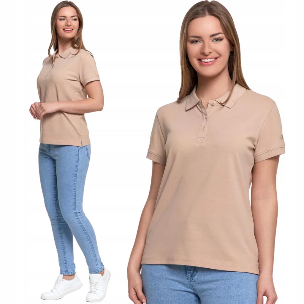 Women's Cotton Polo Shirt with Collar MORAJ 3XL BEIGE