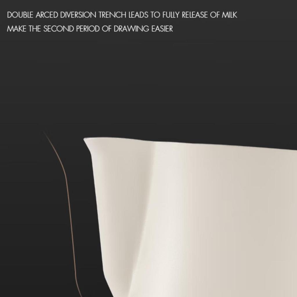 MHW-3BOMBER Turbine Milk Frother, Coffee Latte Art Cup, Stainless Steel Eagle Beak Italian Style, 450ml, White