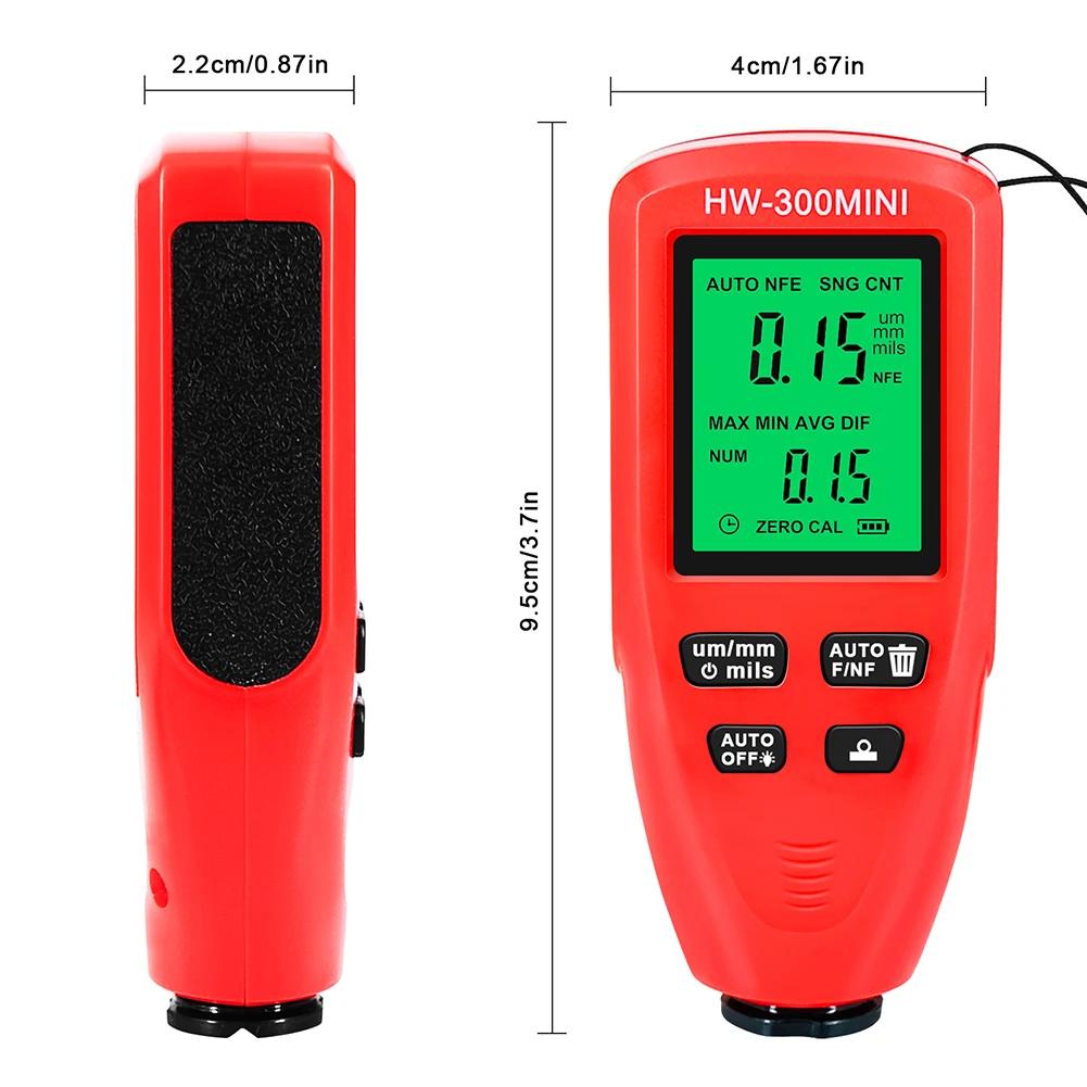 HW-300PRO Car Paint Thickness Tester 0-2000UM Fe & NFe Coating Thickness Gauge Car Paint Film Automatic Thickness Gauge