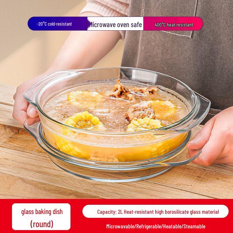 Heat-Resistant Glass Bowl with Lid for Microwave Cooking: Ideal for Rice, Baking, Soups, Instant Noodles, and More.