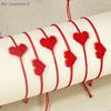 2Pcs Valentine's Day Heart Shaped Bracelet For Women Men Handwoven Couple Best Friend Red Rope Romantic Love Bracelet Gifts