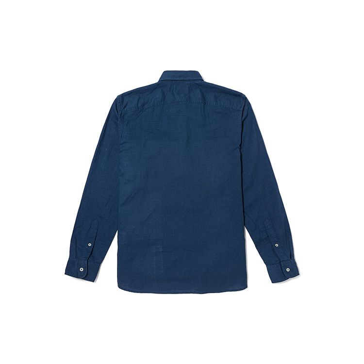 Timberland Solid Color Casual Comfortable Breathable Polo Long Sleeve Shirt Men shirts Deep-Indigo A24WR-288