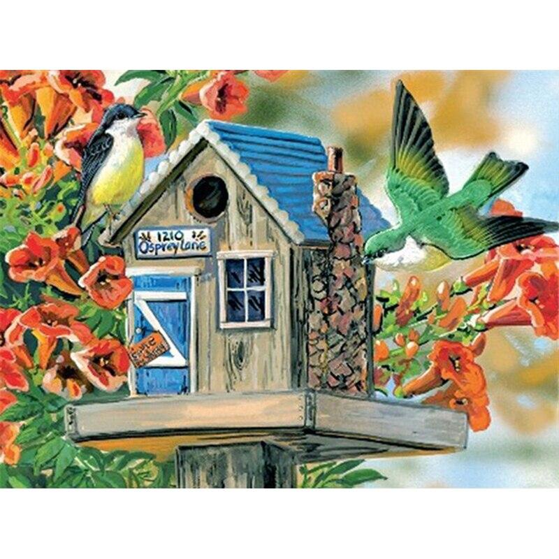 5D DIY Diamond Painting Bird's Nest Flower Diamond Embroidery Animal Cross Stitch Full Round Drill Home Decor Manual Gift