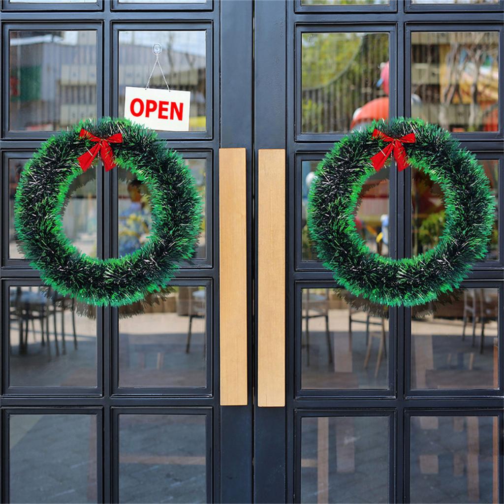 Christmas Ribbon Garland Home Party Wall Door Decor Christmas Tree Ornaments Tinsel Strips Bow Knot Wreath Party Supply