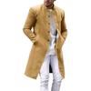 Mens Wool Blend Coat Thickened Classic British Style Fall Winter