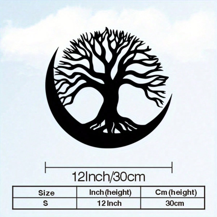 Металлическое Настенное Искусство Древо Жизни Фазы Луны Нержавеющая Сталь Железная Настенная Роспись Декор Подарок Астрономия Природа