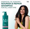 Cincinnus Nourish & Repair Shampoo with Argan, Tea Tree, Olive, Damascus Rose & Rosemary Oil | Strengthens & Repairs Hair | Hyaluronic Acid, Vita