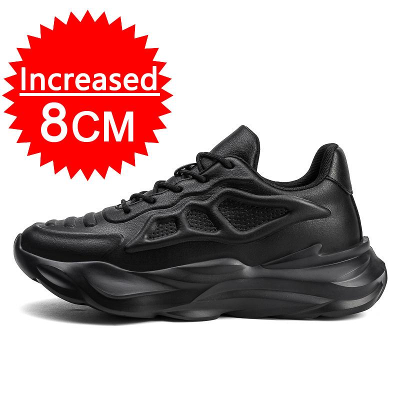 New Men's Breathable Sneakers Elevator Shoes Invisible Inner Height Increasing 8CM Summer Tennis Men Sports Shoes Heighten Shoes