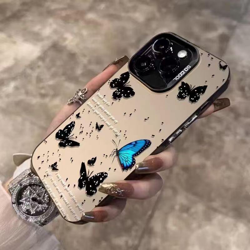 English Polka Dot Butterfly iPhone 15/16ProMax/14 Compatible Case