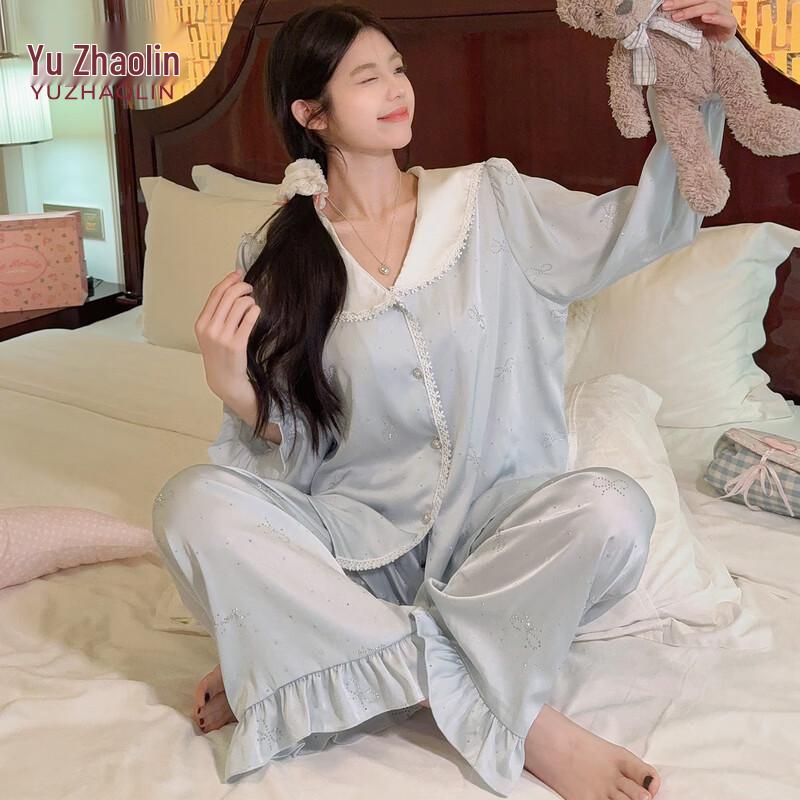 YUZHAOLIN Women s Sweet Ruffle Pajama Set L