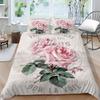 3D Classic Luxury Bedding Full Size Vintage Flower Bedspread Set Microfiber Fabric with Zipper Washable Soft Home Decoration