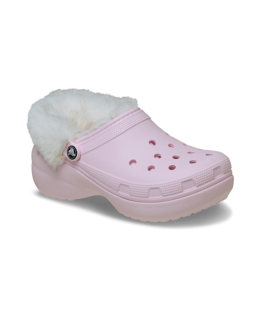 Crocs Classic Platform Fuzz Lined Clogs - Pink Milk / 212854-6Zw