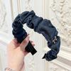 Korean Wide-Brim Denim Headband for Women - 2025 Style High Skull Top Hair Accessory