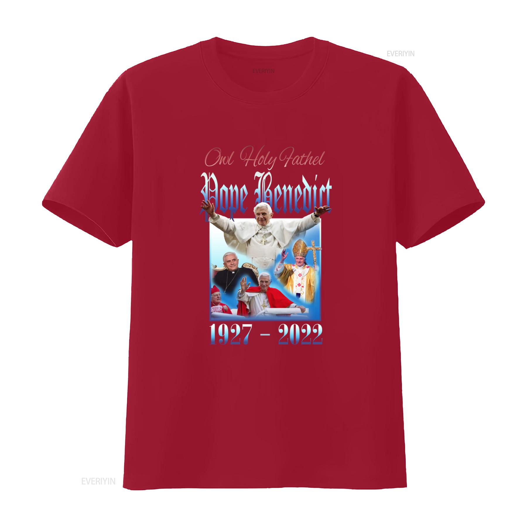 POPE BENEDICT XVI Tribute T Shirt For Catholics Inspired By Christianity Homage Faith Based Commemorative 1927 2022 vintage S