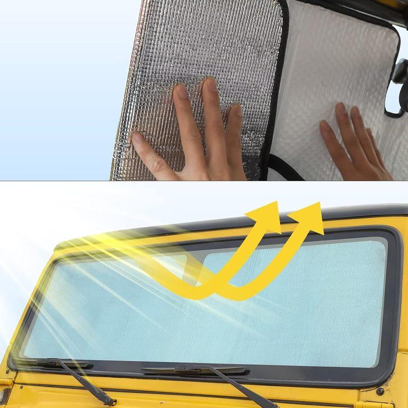 Windshield Sunshade Sun Shade Visor Mat for Jeep Wrangler TJ JK JKU Rubicon Sahara X Sport 1996-2018