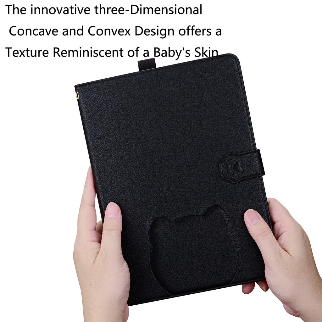 Für Amazon Kindle Scribe (2024)/(2022) Hülle 3D-Effekt Katzenmuster Leder Ständer Tischabdeckung mit Geldbörse, Stifthalter