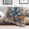 Retro nautical octopus Printed Blanket for Sofa Bed Travel Camping Living Room Office Conditioning Blanket for All Seasons Gifts