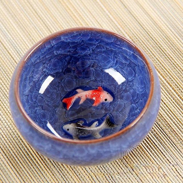 

Novelty 3D Ceramic Double Fish China Tea Big Cup,Crackle Glaze,Travel Tea Bowl,Kung Fu Tea Cup Sets,Chinese Porcelain Teacup Set