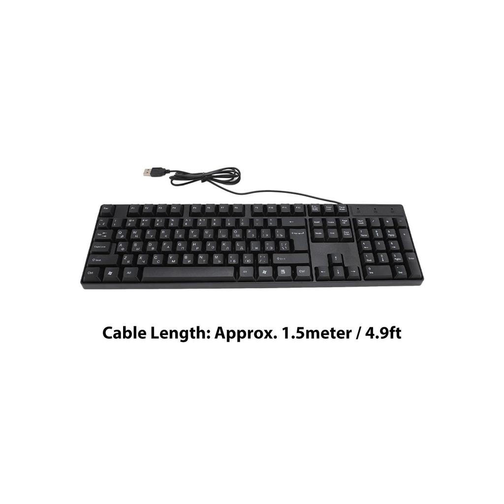 K1800 Wired USB 104 Keys Minority Language Keyboard Wired USB Gaming Keyboard for Home Plug and Play Keyboard, Keyboard, Russian/Spanish/French/Wired