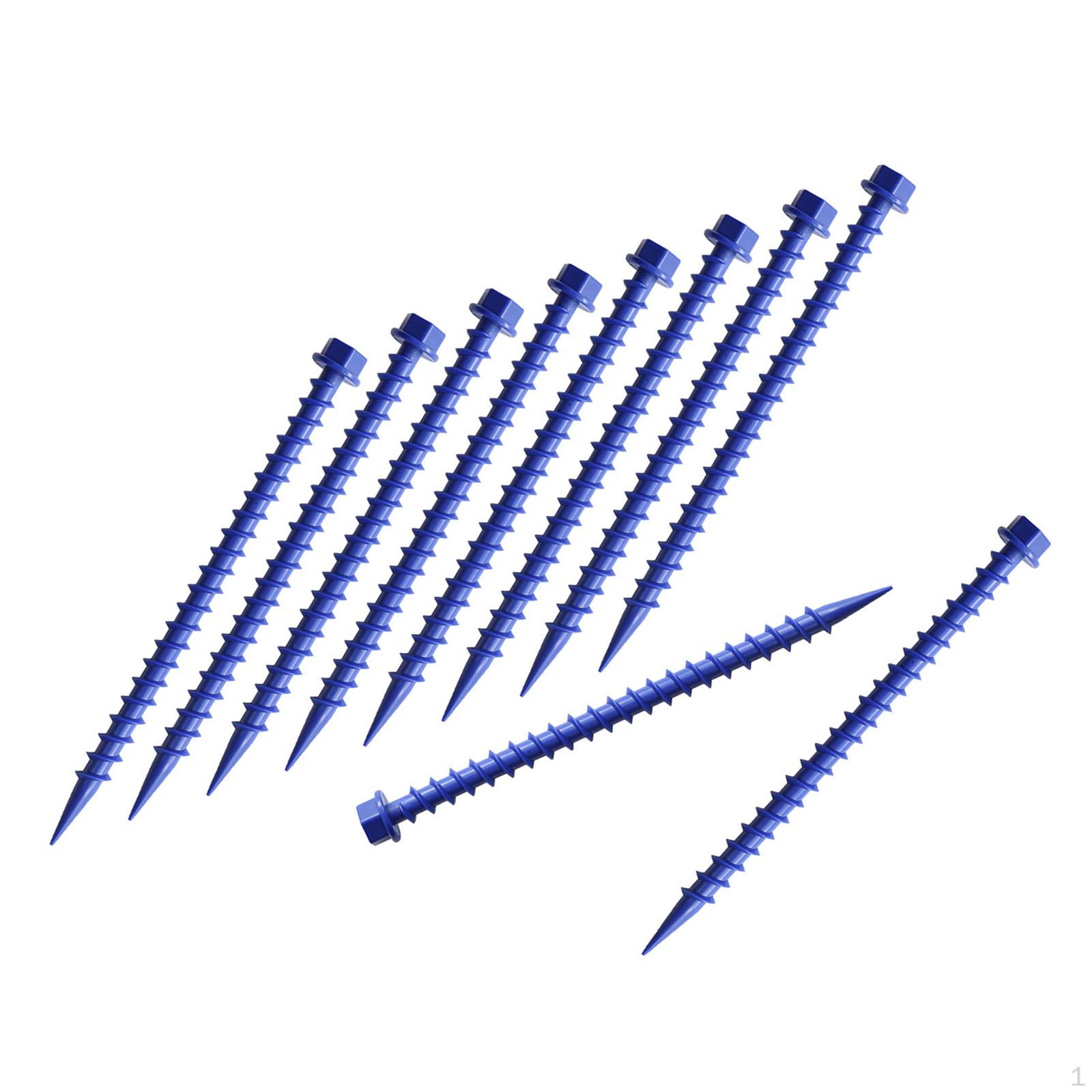 

10Pcs Heavy Duty Tent Pegs Lightweight Accessories Spikes Portable for Garden Rainproof Canopy синій