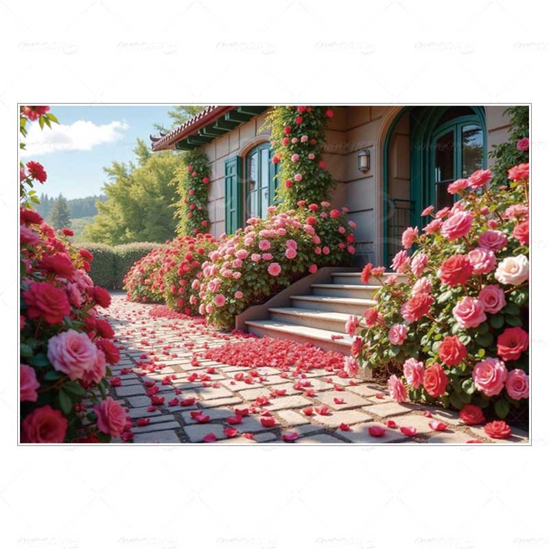 MOON.QG Valentine's Day Decoration Photo Background Candy Shop Teddy Bear Rose Soad Backdrops For Photography Studio Photozone