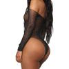 Women's Underwear Fishnet Bodysuit Sparkle Rhinestone Sexy Mesh Teddy Lingerie Erotic Costumes