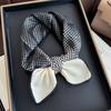 Summer New Silk Scarf Classic Plaid Rose Silk Wool Mixed Imitation 61cm Chinese Square Scarf Variety Silk Scarf Shawl