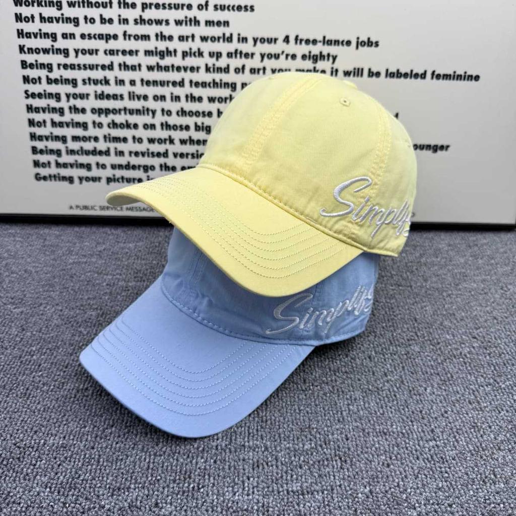 Summer Thin Letter Embroidered Baseball Cap Women's Soft Top Cap Breathable Versatile Outdoor Sunshade Small Hat
