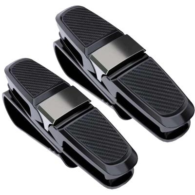 Car Sun Visor Pocket Car Eyeglasses Clip Sun Visor Sunglasses/Eyeglasses Ticket Clip 2pcs (Black)