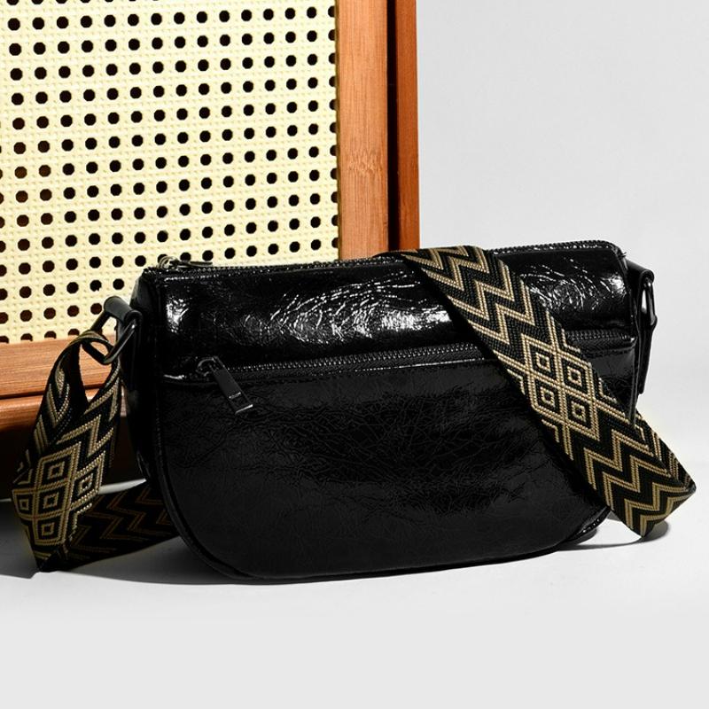 High End Explosive Crack Dumpling Bag, Fashionable Texture Soft Leather Bag, Women s Crossbody Bag чёрный