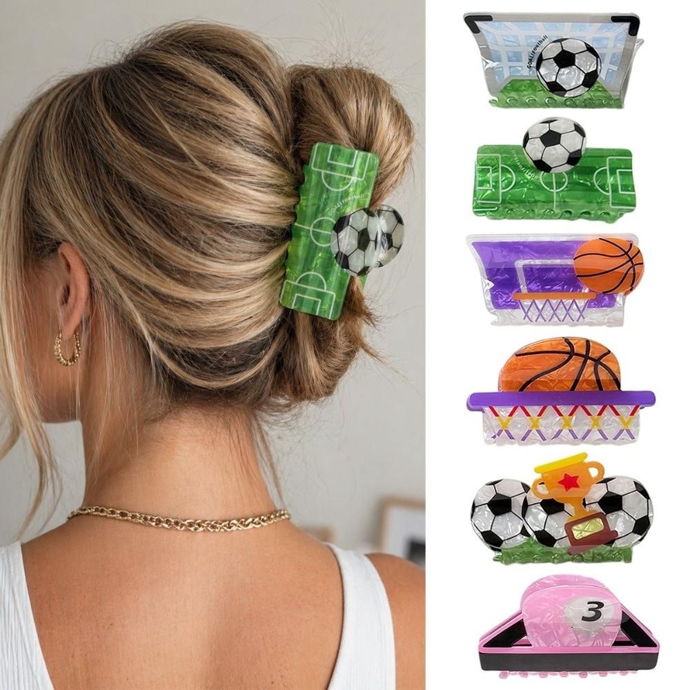 Trendy Style Sports Style Claw Clip Creative Design Football Hair Clip  Party