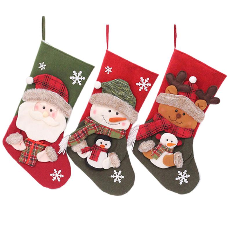 Snowman Santa Claus Reindeer 3D Christmas Stocking Christmas Home Decor Birthday Gift For Friend Family
