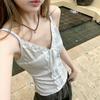Summer Women's Clothing New BM Style Spice Girl Pure Desire Slim European and American Style Lace-up V-neck Lace Suspender Vest Top