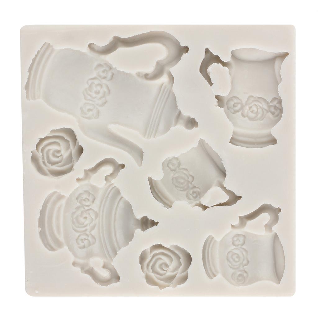 3D Teapot Silicone Moulds Flower Wedding Cake Decorating Tools Fondant Mould DIY Cupcake Baking Clay Candy Chocolate Gumpaste Mould