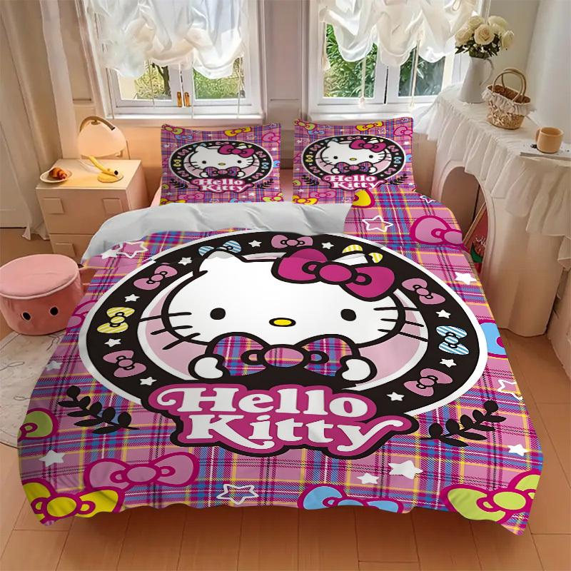 3pcs Hello Kitty Bedding Set. Soft and Comfortable with No Core Included (1x Duvet Cover + 2x Pillow Covers) Yy251031087