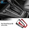 Real Soft Carbon Fiber Sticker For Ford Focus SE 2015 2016 2017 2018 LHD Car Gear Shift Panel  Interior Trim Accessories