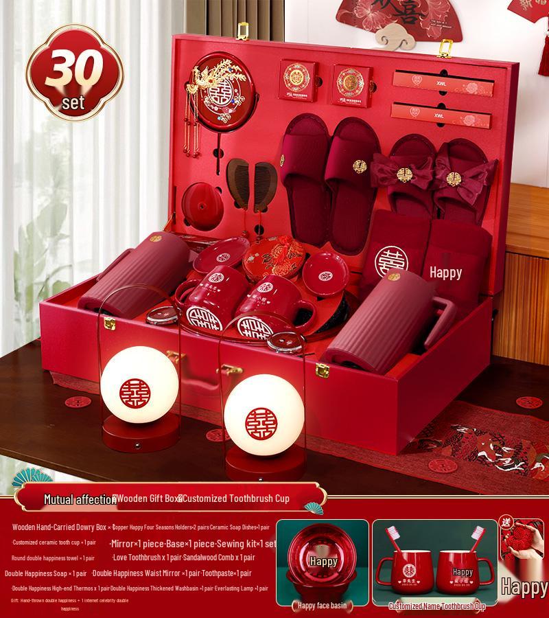 Bridal Dowry Box Set: Complete Red Wedding Toiletries & Gifts