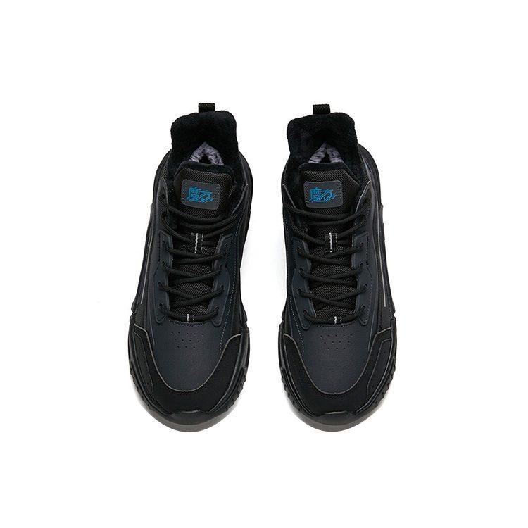 Anta Abrasion Resistant Slip Resistant Low top Running Shoes Men's Gray Black Fleece lined 112148980-3