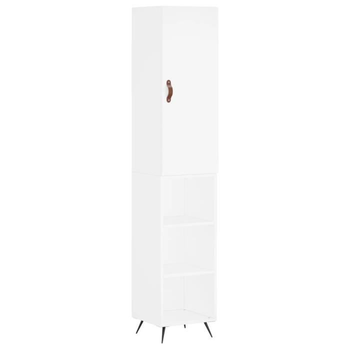 VidaXL High Buffet White 34.5x34x180 Cm Engineered Wood 3198953