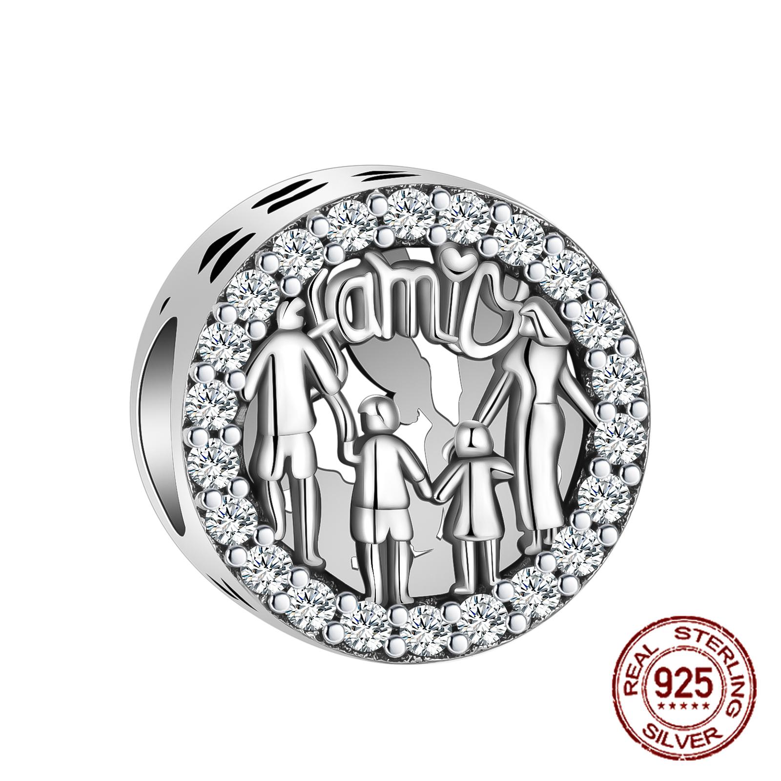 

925 пробы стерлингового серебра семейный дом любовь навсегда семейные бусины подвеска шарм подходит оригинальный браслет Pandora DIY бусина Ms ювелирные изделия подарок