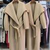 Woolen Long Elegant Double-Sided Lapel Wasteland Style Winter Autumn Loose Coat