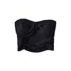 American Pure Style Strapless Shirred Pleated Slim-Fit Dress for Women